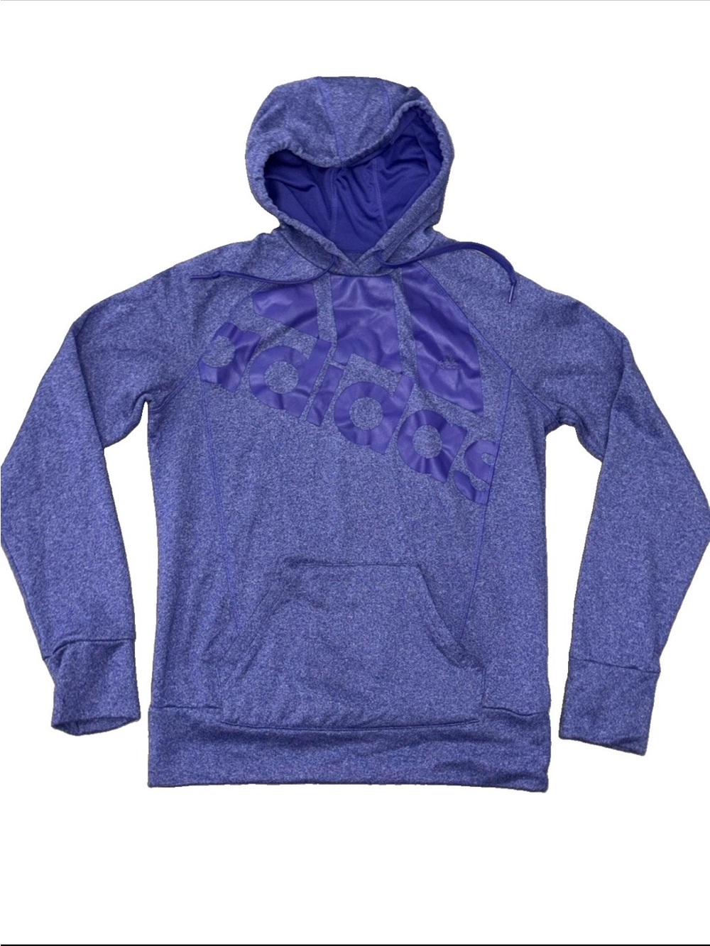 Adidas ClimaWarm 2014 GO TO Midweight Logo Hoodie Heathered Purple Woman’s SZ.L